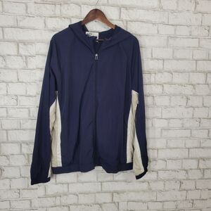 LCKR Foot Locker navy nylon windbreaker